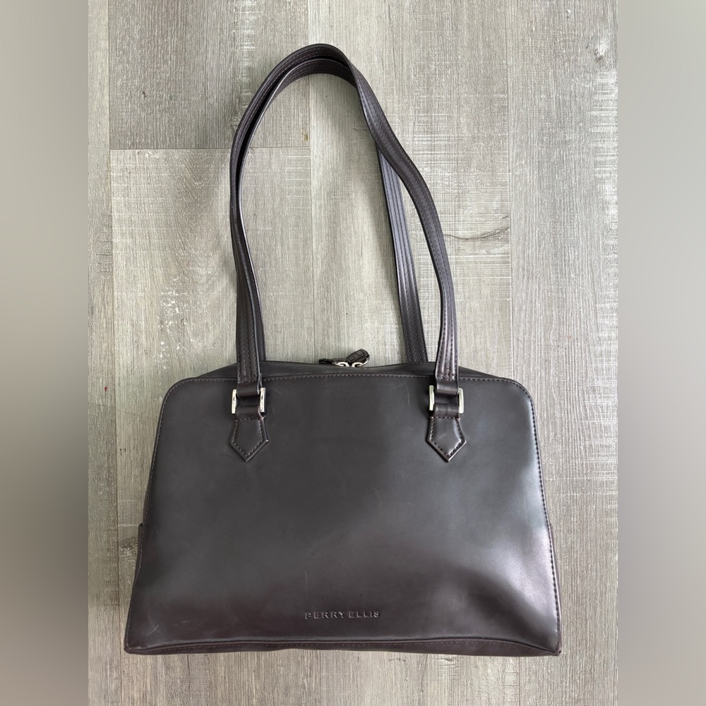 Perry Ellis Black Interior Tote with Blue Label